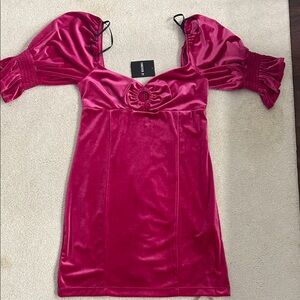 Forever 21 Pink Velvet Mini Dress